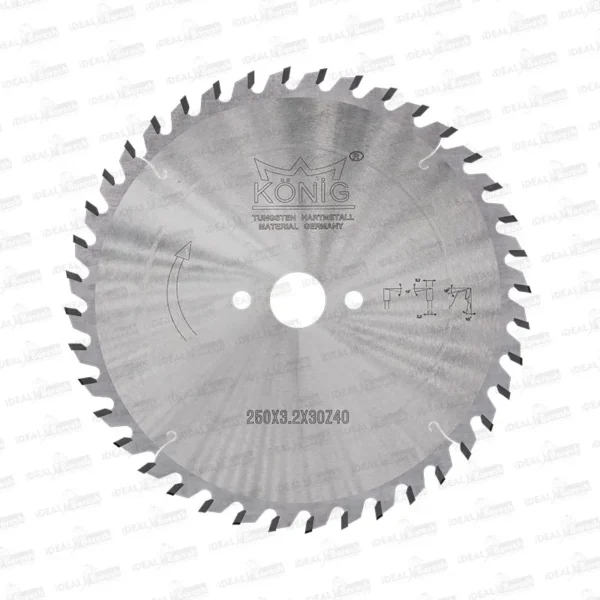 تیغ اره دیسکی نوک الماسه چوب بر KONIG WOOD 250×3.2 z40