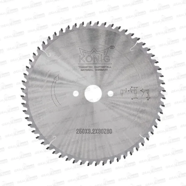 تیغ اره دیسکی نوک الماسه چوب بر KONIG WOOD 250×3.2 z60